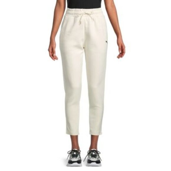 Puma Evostripe Drawstring Ecru White Cropped Sweatpants S - Picture 1 of 8